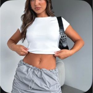 White Fox Adjustable Cargo Mini Skirt